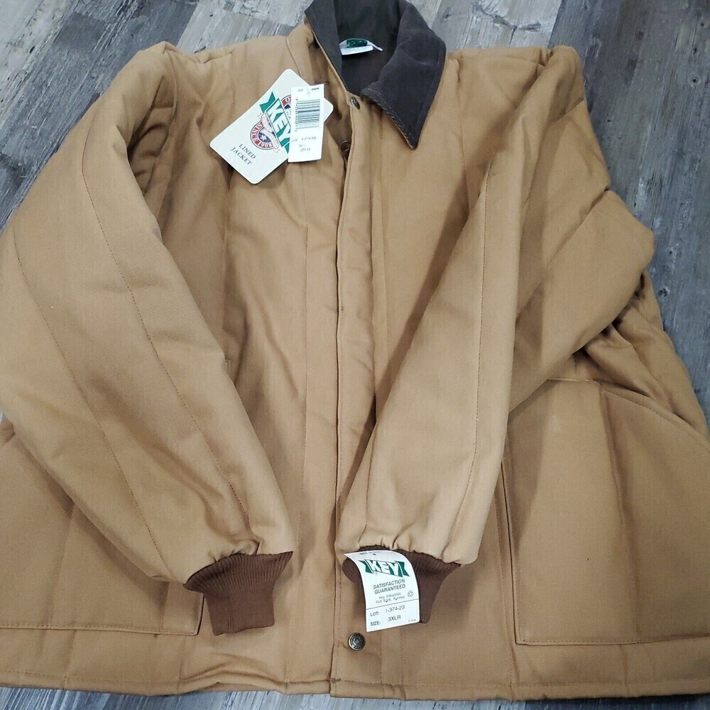 Vintage Key Lined Farm Tough Barn Chore Coat Jacket Zip 3XL New Old Stock USA